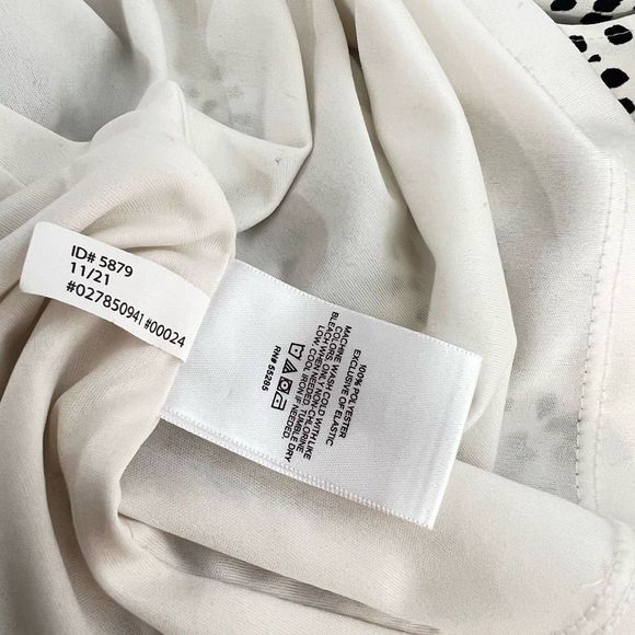 Express Women's V-neck Ruffled Trim High Slit Maxi Dress Black/White Size XL - Picture 9 of 10